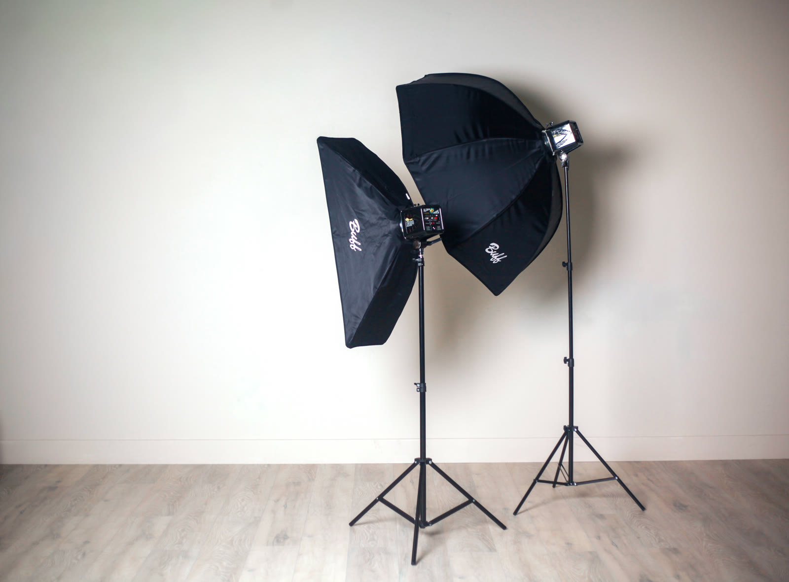 A round softbox, studio lighting gear with no people
